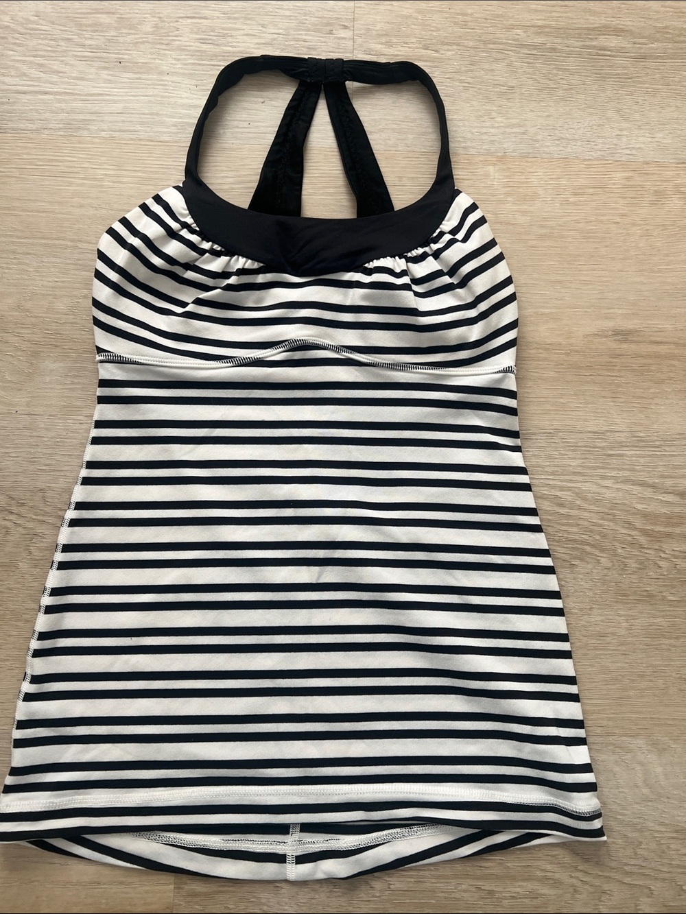 lululemon athletica Black and White Striped Tank Top